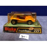 Dinky #227 Beach Buggy Yellow And White Mint Model In Discoloured Bubble Packaging (Tiny Damage To