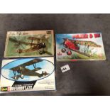 3 X Scale Model Kits Comprising Of #Revell | No. 4106 | 1:72 Nieuport 17C #Revell | No. H-654 | 1:72