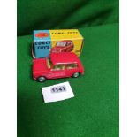 Corgi #225 Austin Seven In A Duller Red With A Brighter Lemon Interior And Leaflet Nr Mint Model