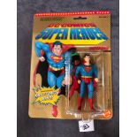 Toy Biz #4403 DC Comic Heroes Superman Action Figure With Kryptonite Ring 1989 On Bubble card