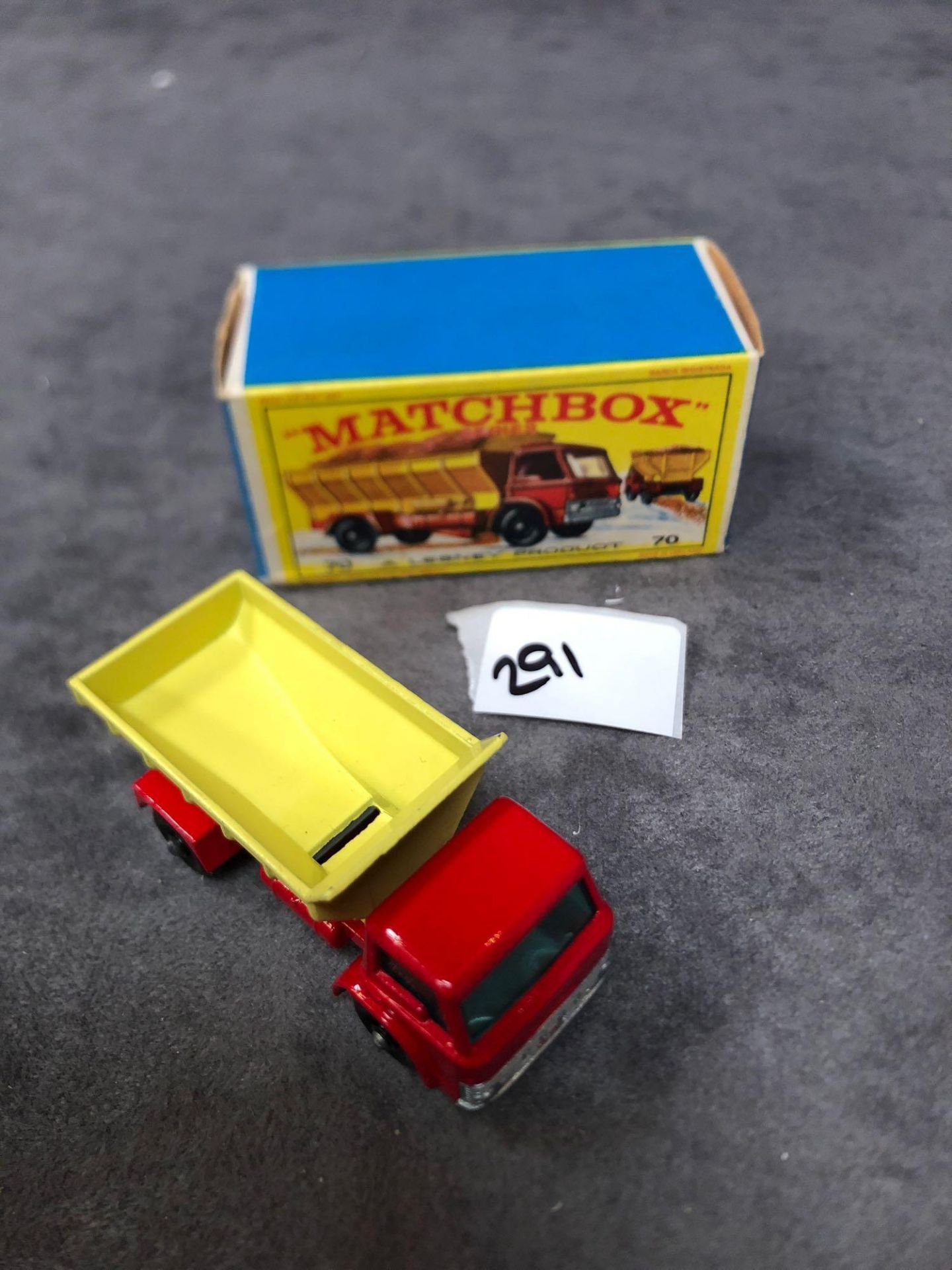 Matchbox Lesney #70b Grit Spreading Truck With Rare Grey Slide Fitted Upside Down! Mint Model With
