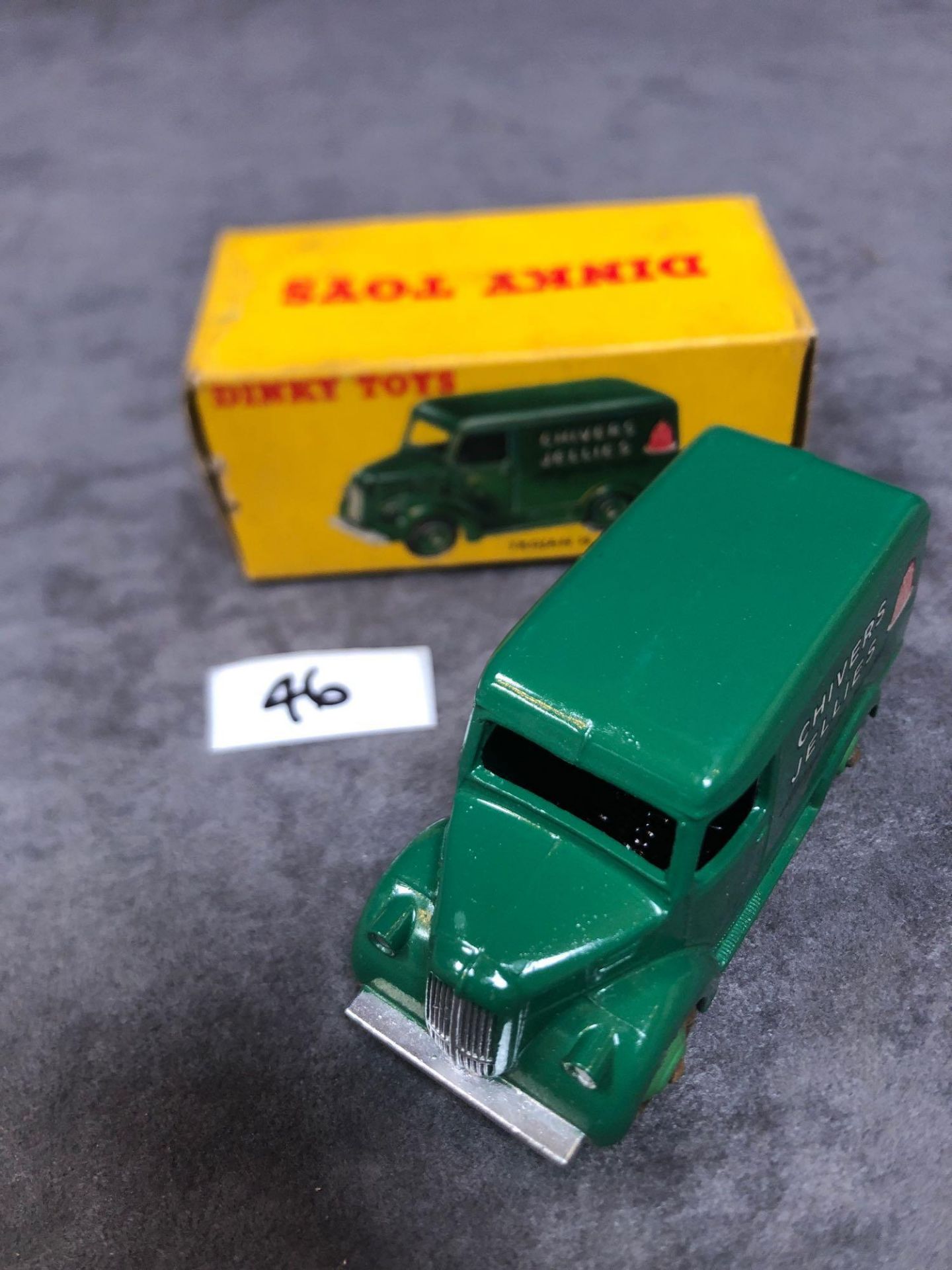 Dinky #452 Trojan 15cwt Van (Chivers) Green model is mint has a slight mark on roof in a solid