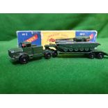 Matchbox Lesney Major Pack #M-3 Antar Army Tank Transporter and Tank Mint Model In Fair Box Tab Torn