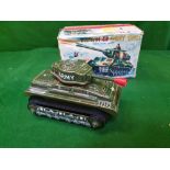 Nomura Toys (Japan) M48 Army Tank Battery Operated Mystery Action M48 Army Tank, Lithographed In