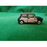 Corgi #227 Morris Mini Cooper Black Body With Red Roof Gold Wicker Work Decal Doors Unboxed in