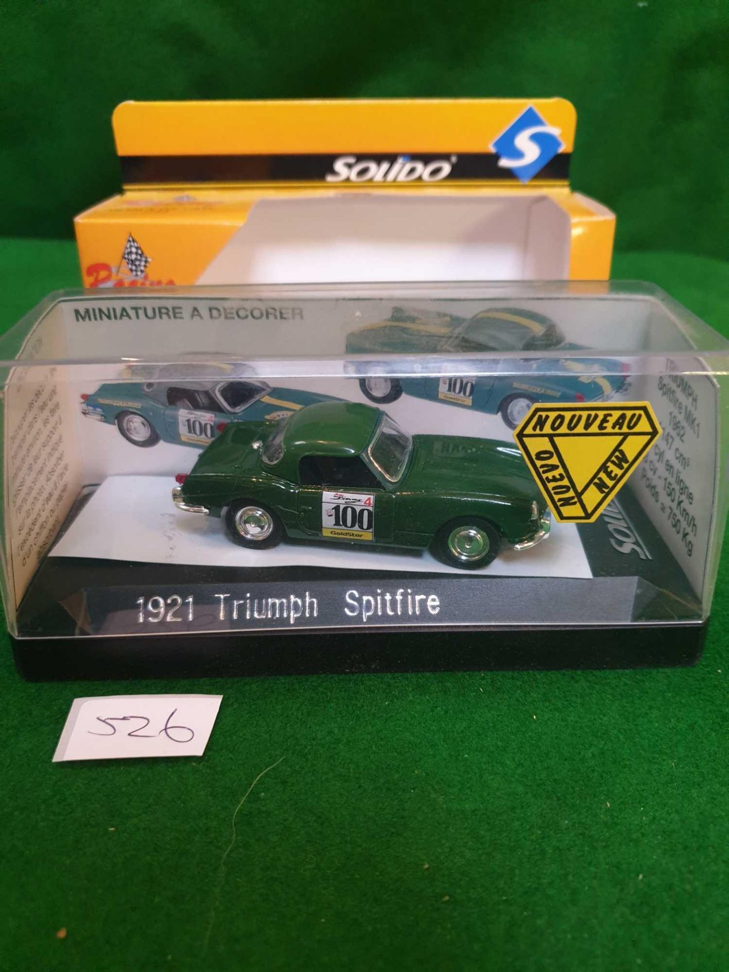 Solido 1921 Triumph Spitfire MK1 1962 1/43 Scale Green Racing Ni 100 Virtually Mint to Mint