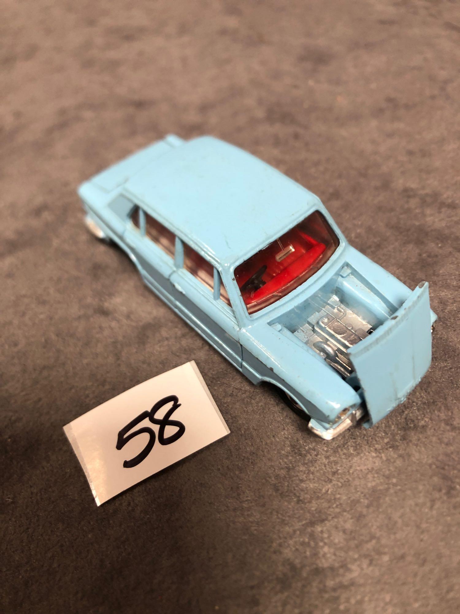 Dinky #162 Triumph 1300 Blue - Red Interior, Spun Hubs And Number Plates 1966 - 1969 Unboxed very