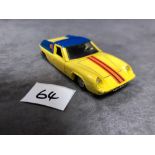 Dinky #218 Lotus Europa In Yellow Cast Wheels 1969-1970 Unboxed exxcellent some chhips on raised