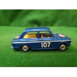 Corgi #328 Hillman Imp Dark Metallic Blue - Dark Blue Version Yellow Interior With Decals Racing