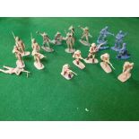 A Large Set Of Plastic Toy Soldiers Comprising Of 32 X German Paratroopers 70 X Australian