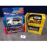 4x Diecast Cars Comprising Of 2x Kentoys Mini Collection Both Coopers #TY3901 One In Silver And
