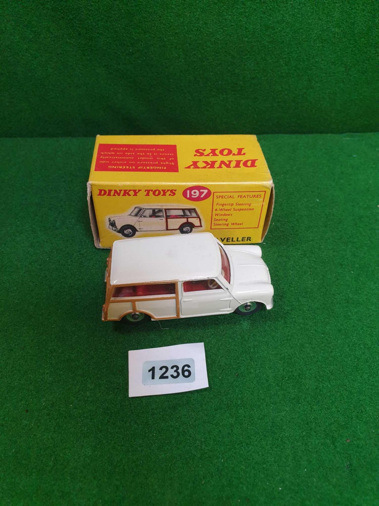 Dinky #197 Morris Mini Traveller Cream - Cream Body, Tan Woodwork And Red Interior Model Is