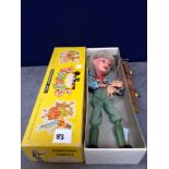 Vintage Pelham Puppets Marionette Hansel In A (Clown) Box