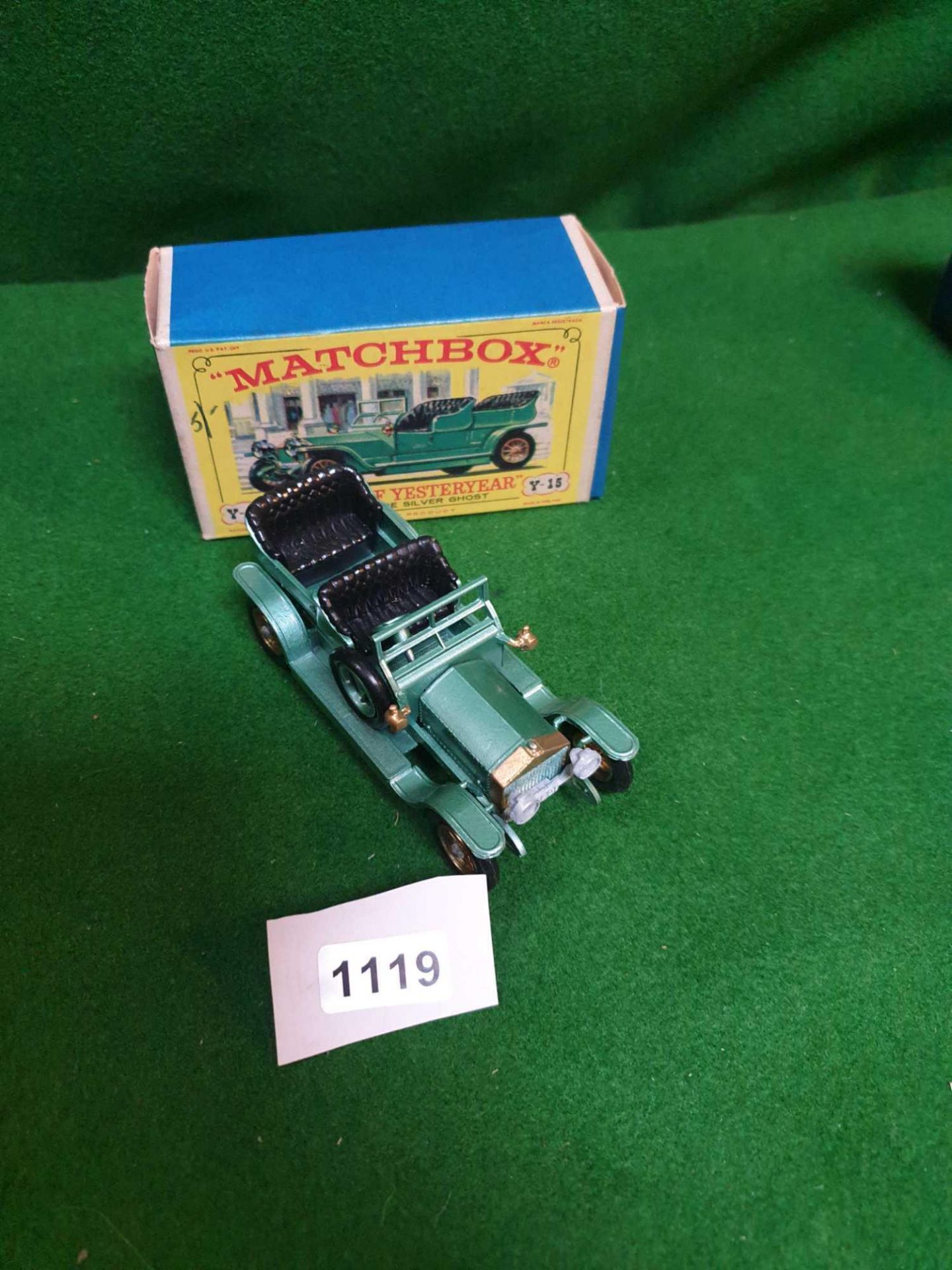 Matchbox Models Of Yesteryear #Y15 Rolls Royce Silver Ghost With Black Wheels In Crisp Box - Image 2 of 2