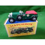 Matchbox Models Of Yesteryear Y5 1929 4 1/2 Litre Bentley Green Red Interior Nr Mint Chrome Oxiidsed