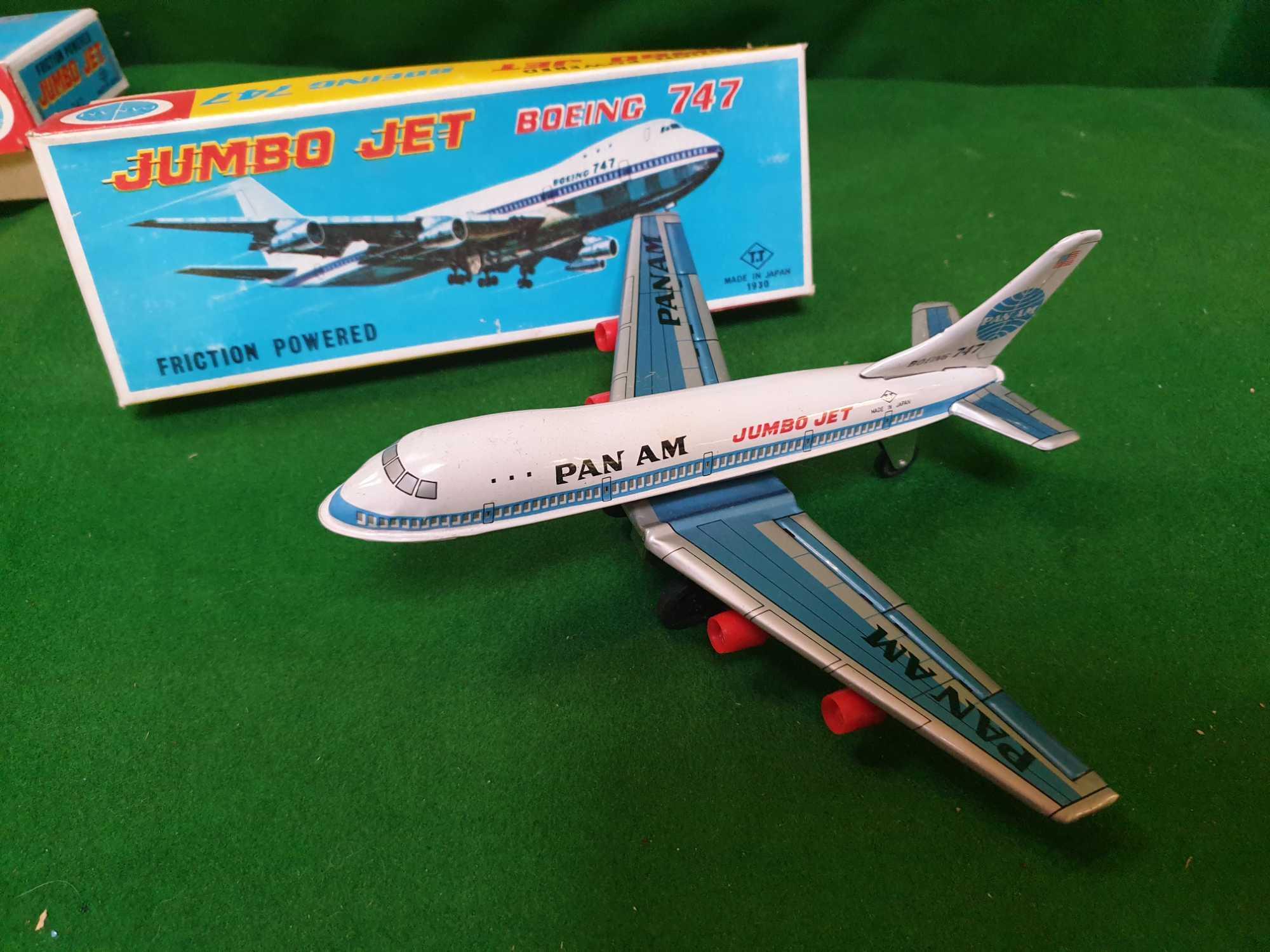 TT Takatoku Toys Japan Jumbo Jet Boeing 747 Friction Toy Plane Pan AM Decals - Image 2 of 3