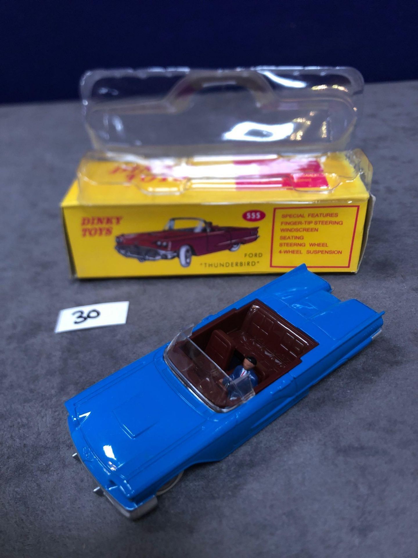 Dinky (Norev Edition) Diecast #555 Ford Thunderbird In Blue mint in box