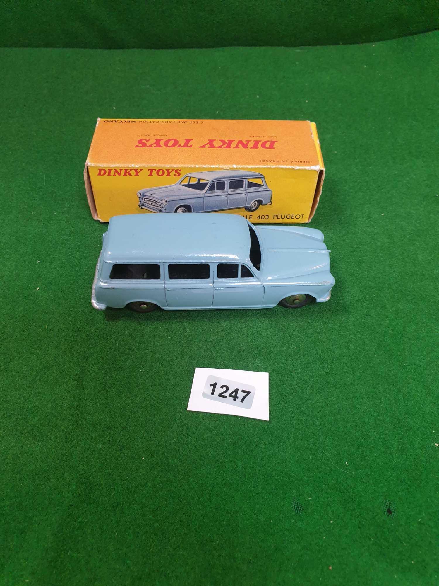 Dinky (France) # 24F Peugeot 403U In Blue Mint Model With Excellent Box