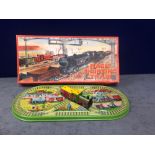 Mettoy #9/275 Magic Shunting Train Tinplate Clockwork Track Toy With Detailed Tin Printed Railway