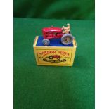 Matchbox Moko Lesney #4b Massey Harris Tractor Rare Model no rear mudguards with gold hubs excellent