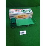 Dinky #513 Guy Flat Truck In Two Tone Green Mint Model With Rare Painted Hook In Excellent Firm
