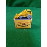 Matchbox Moko Lesney #24a Chargeuse - Hydraulic Excavator Weatherall Yellow mint Model Firm Box