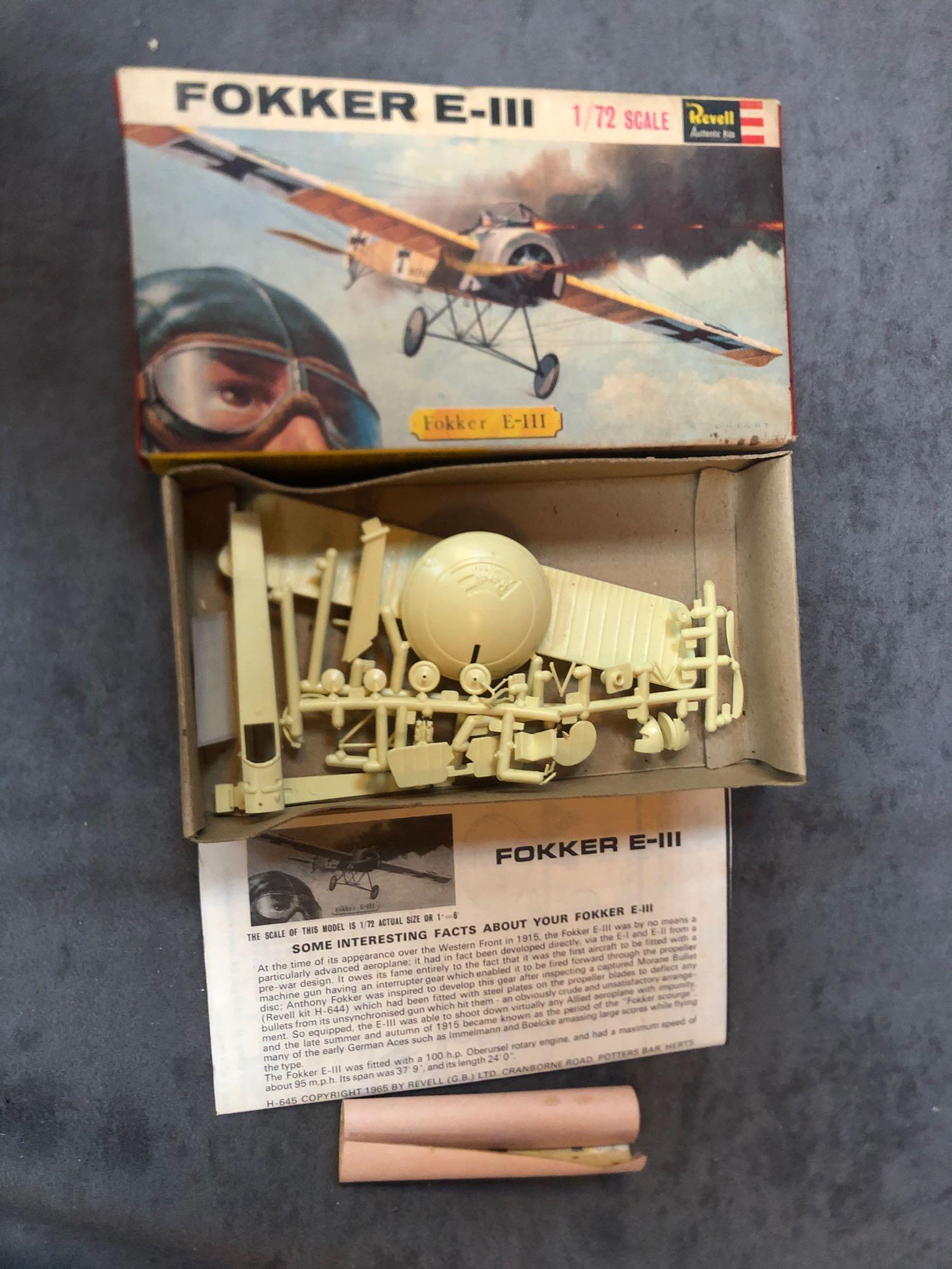 Revell Great Britain | No. H-645 | 1:72 Fokker E.III Initial Release 1965 on sprues in box