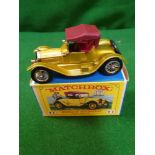 Matchbox Models Of Yesteryear Y6 1913 Cadillac Gold Red Roof Mint Model Crisp Box