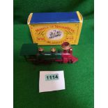 Matchbox Models Of Yesteryear #Y13 Santa Fe Locomotive Mint Model In Excellent Gold Smoke Box