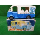 Mettoy (Pre-Corgi) 1950s Made In Britain Frction Drive Plastic Milk Float, Rare Model From Mettoy