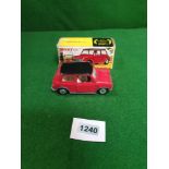 Dinky #183 Morris Mini Minor Automatic Red/Black - Spun Hubs Excellent/Nr Mint Model In Firm Box (