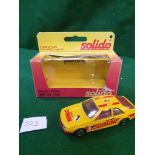 Solido #1203 Renault Fuego Yellow Racing No.7 With Decals Virtually Mint Model In Fair Box