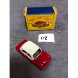 Matchbox Moko Lesney #22a Vauxhall Cresta Maroon with White roof mint in a firm excellent B type box