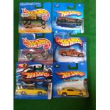 6 X Hot Wheels Carded New Comprising Of Range Rover #16916 Plymouth Superbird 2006 #001 Hiway Hauler