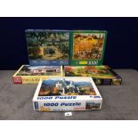 5 X Various Boxed 1000 Piece Jigsaw Puzzles Comprising Of Home On The Farm. Germany. Pubs And