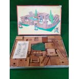 Vintage 1940s / 1950s Vero / Holz Fort Texas Old West Wooden Building Set With Original Leaflet