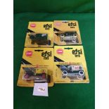 4x EFSI Toys (Holland) Diecast Scale Model Of T-Ford 1919 Comprising Of; #MT09, #MT5, #MT14 & #MT13.