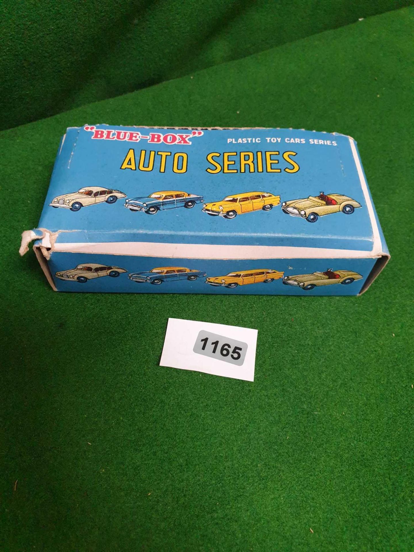 Blue Box Plastic Toy Cars â€“ Auto Series No. 7402. Made In Hong Kong Rare Very Good Condition