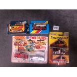 4 X Matchbox Diecast Vehicles Comprising Of # Matchbox Twin Pack Lesney TP-2 Police Car And Fire