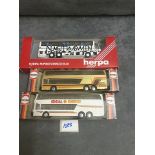 3x Boxed Herpa Plastic Coach/Bus Comprising Of 830 461 Setra Doppelstockbus #830 Setra S 228 DT Mit