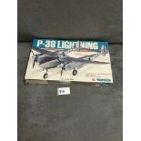 US Airfix 1/72 Scale Model Kit #20010 P-38 Lightning Complete In Box Still With Cellophane