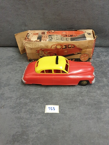 Mettoy Made In Great Britain 1950/60's Rare Plastic Fire Chiefs Car With Box