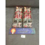 3x Assorted Boxed Christmas Candles Comprising Of 2x 10" Sculptured Tapers Father Christmas