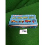 Blue Box Plastic Toy Car Series Civil Engineering Series No. # 7404 With 4 Vehicles In Box Rare