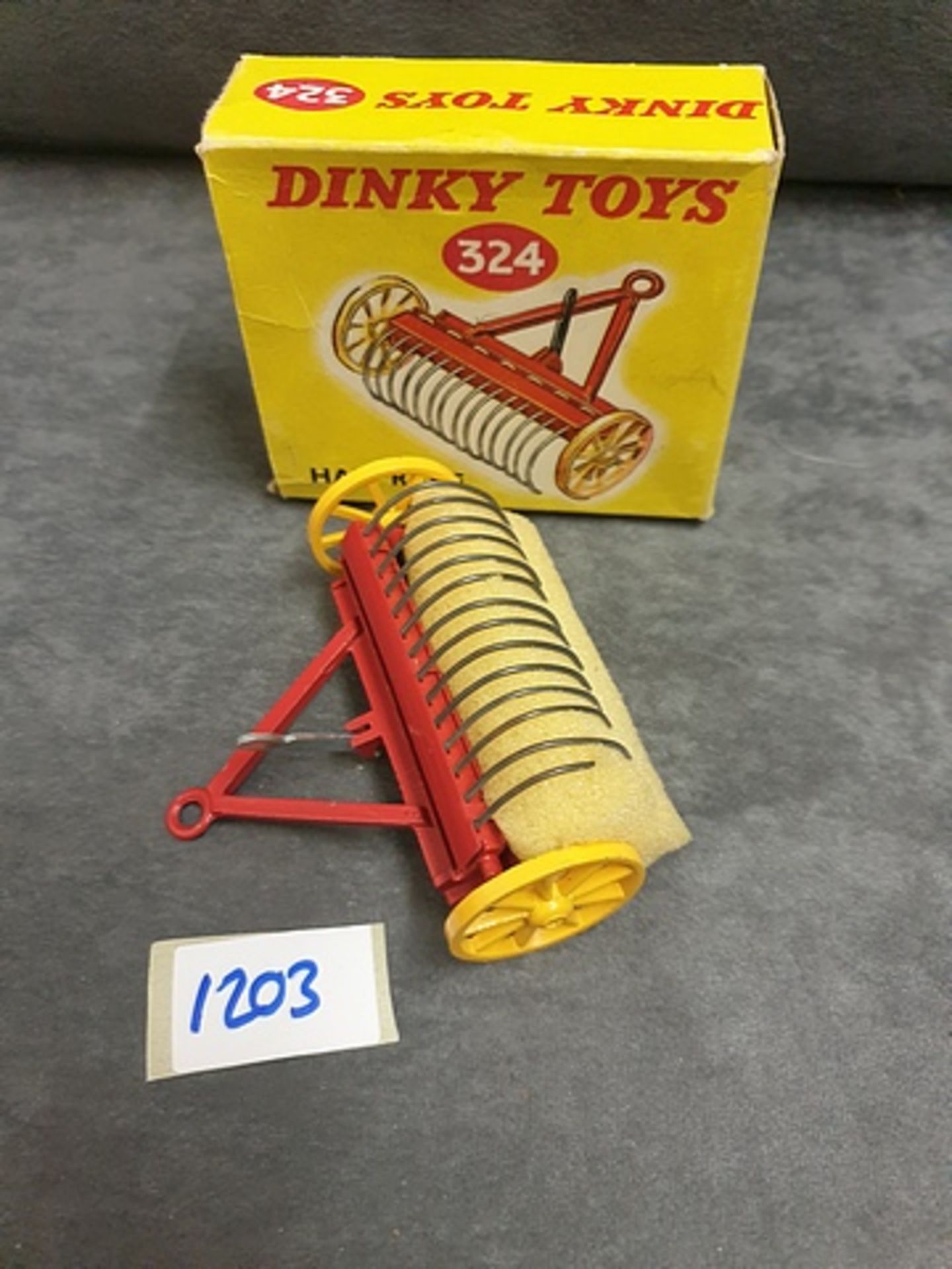 Dinky #324 Hay Rake Virtually Mint In A Firm Excellent Box 1954-1964 Red, With Yellow Wheels - Image 2 of 2