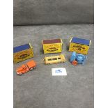 3x Matchbox Diecast Items Comprising Of #3a 1950's Cement Mixer In A Excellent Firm Box #15 1955