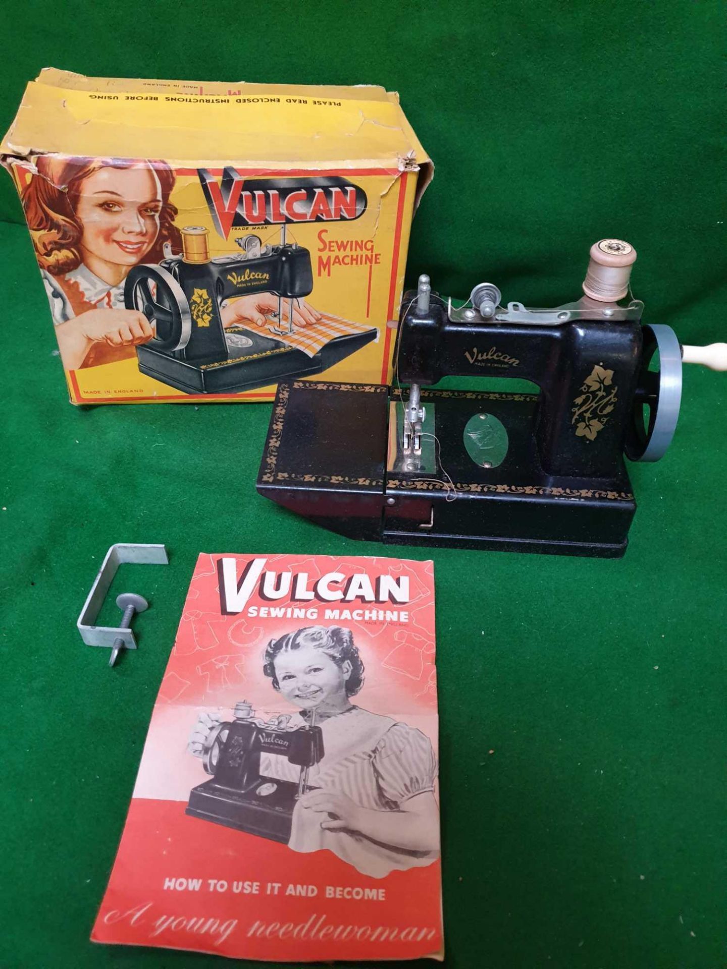 3 X Vintage Craft Toys Comprising Of A Vulcan England Sewing Machine A Berwick Toy (England) Six - Image 5 of 6