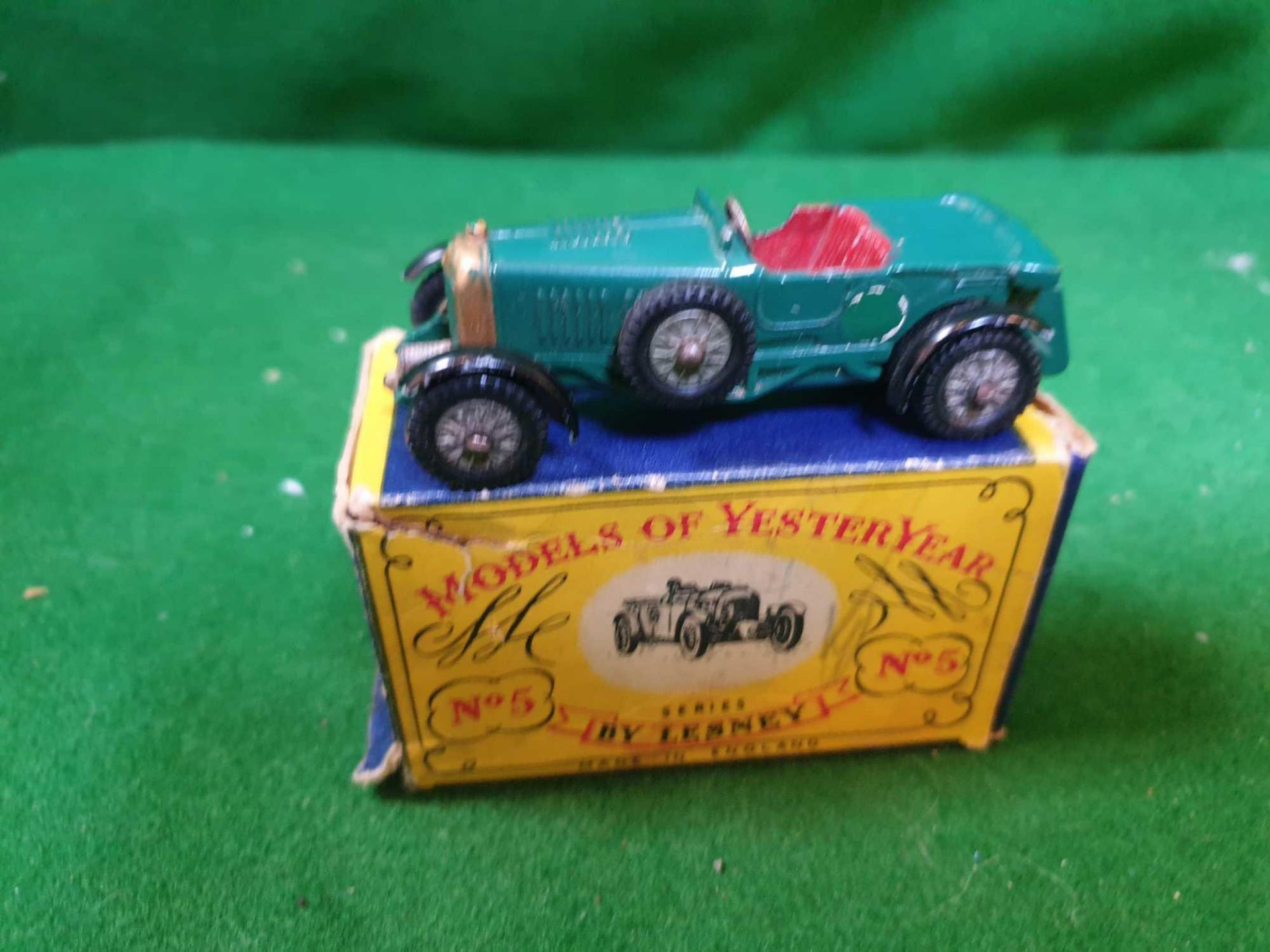 Matchbox Models Of Yesteryear Y5 1929 Le Mans Bentley Green Red Interior Very Good Model No Decals