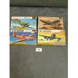 4x Revell 1/72 Scale Boxed Model Kits With Instructions Comprising Of #H-613 P-47D Thunderbolt On