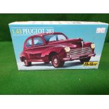 Heller #80160 1:43 Scale Peugeot 203 Model Kit Still On Sprues Released: 199x | Rebox (Changed Box